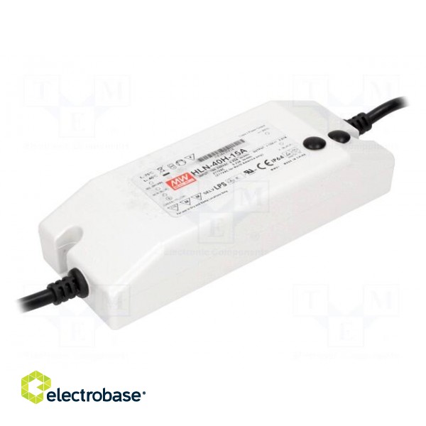 Power supply: switched-mode | LED | 40.3W | 36VDC | 0.67÷1.12A | IP64