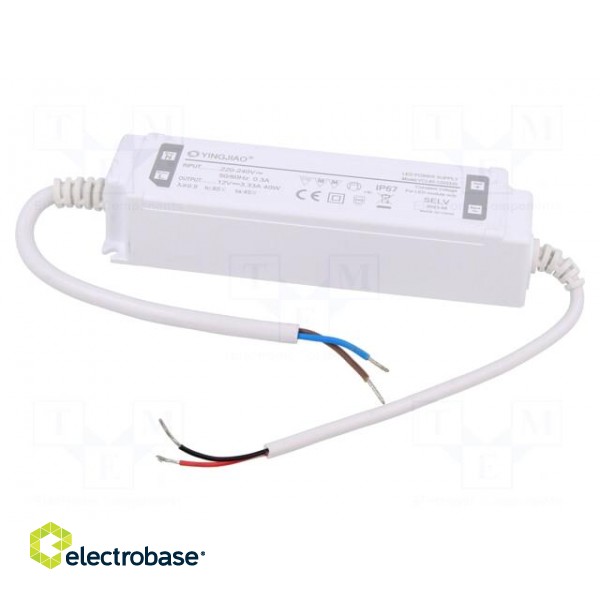 Power supply: switched-mode | LED | 40W | 12VDC | 3.33A | 220÷240VAC