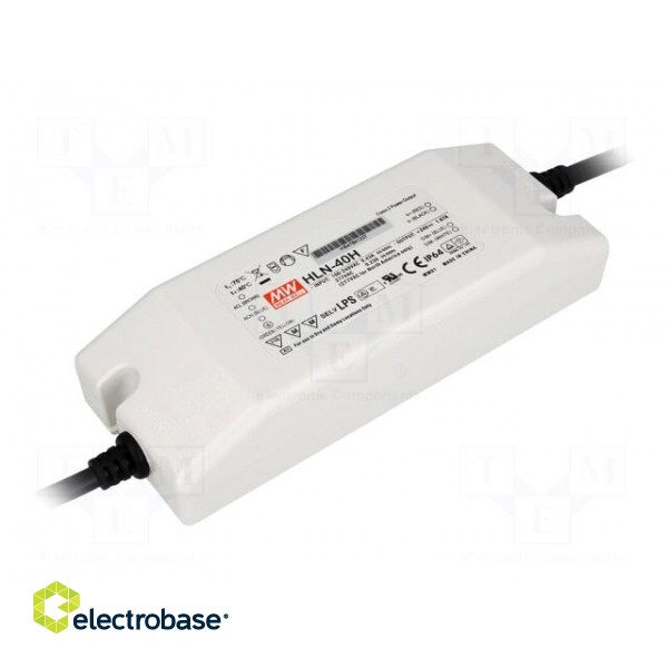 Power supply: switched-mode | LED | 40W | 12VDC | 10.8÷13.5VDC | 3.33A