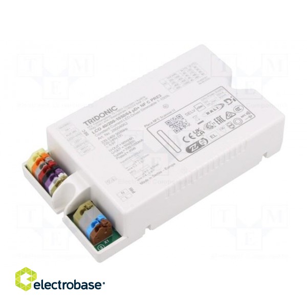 Power supply: switched-mode | LED | 40W | 18÷64VDC | 200÷1050mA | IP20 paveikslėlis 2