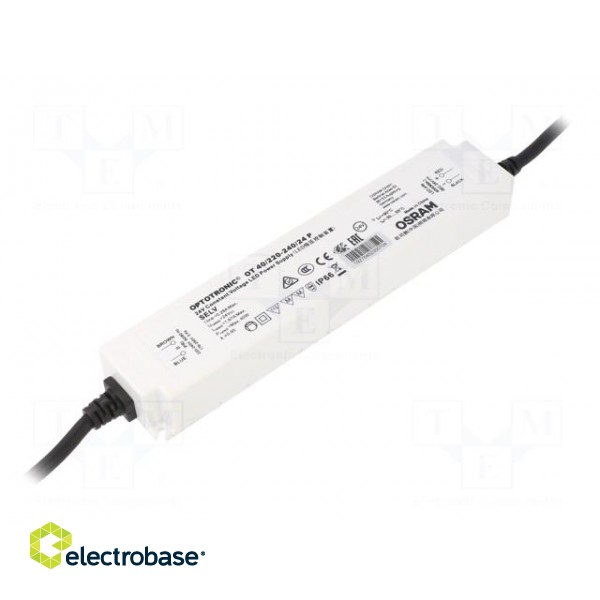 Power supply: switched-mode | LED | 40W | 24VDC | 1.67A | 198÷264VAC