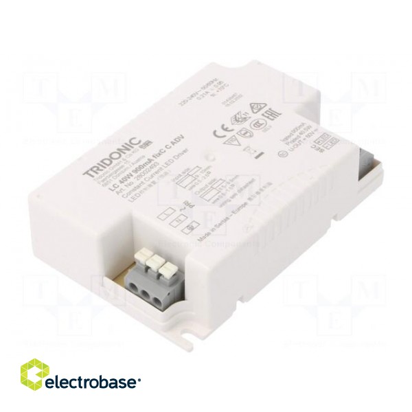 Power supply: switched-mode | LED | 40W | 25÷45VDC | 900mA | 198÷264VAC image 1