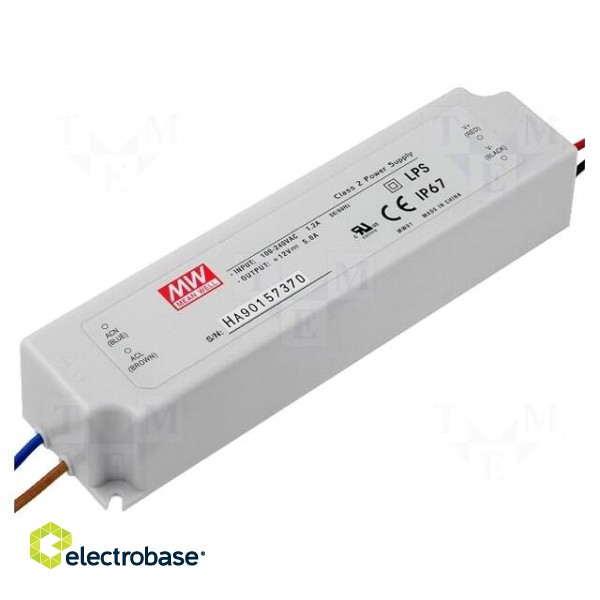 Power supply: switched-mode | LED | 60W | 48VDC | 1.25A | 90÷264VAC