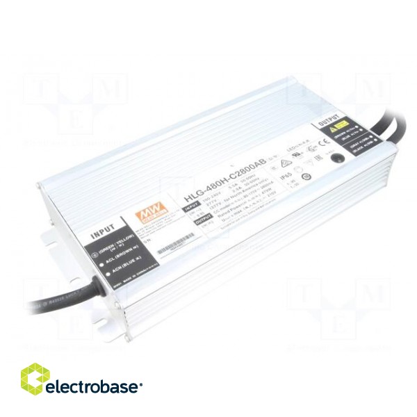 Power supply: switched-mode | LED | 479W | 85÷171VDC | 1400÷2800mA