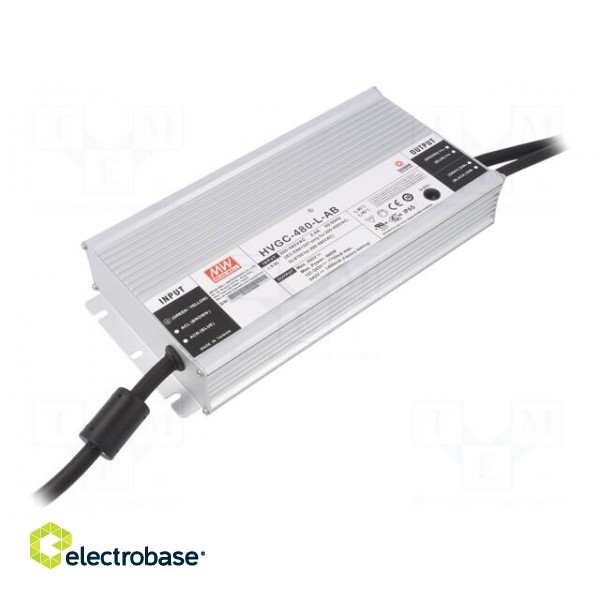 Power supply: switched-mode | LED | 480W | 137÷343VDC | 700÷1750mA