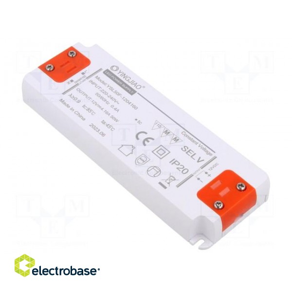 Power supply: switched-mode | LED | 50W | 12VDC | 4.16A | 220÷240VAC