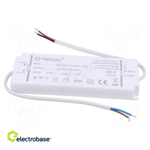 Power supply: switched-mode | LED | 50W | 24VDC | 2.08A | 220÷240VAC