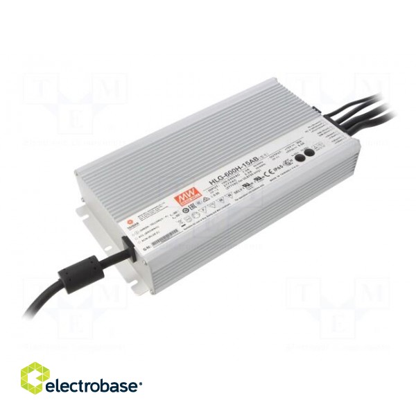 Power supply: switched-mode | LED | 540W | 15VDC | 18÷36A | 90÷305VAC