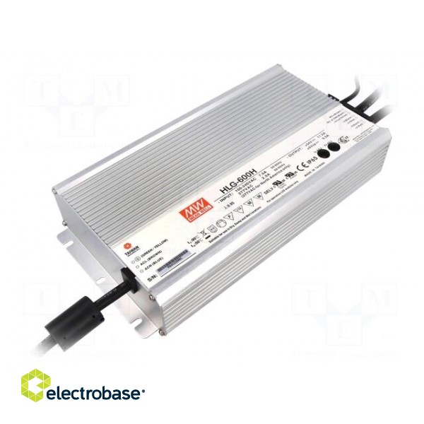 Power supply: switched-mode | LED | 600W | 48VDC | 40.8÷50.4VDC | IP65