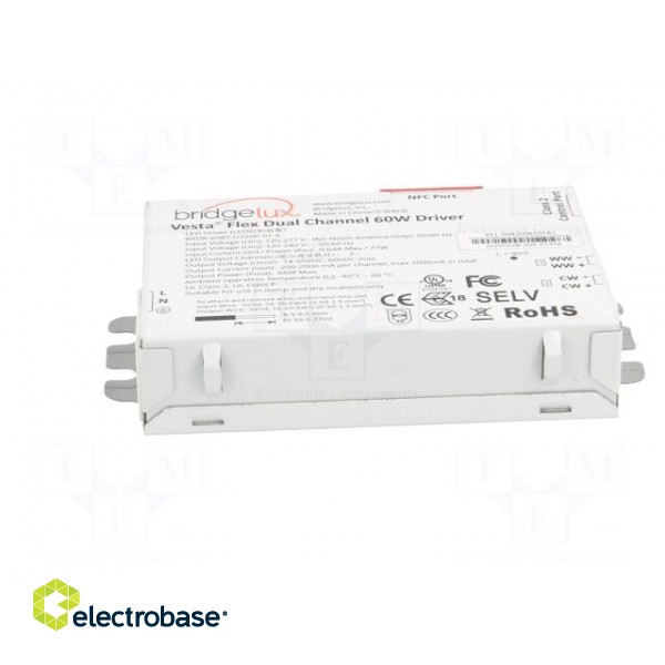 Power supply: switched-mode | LED | 60W | 14÷57VDC | 0÷2000mA image 4