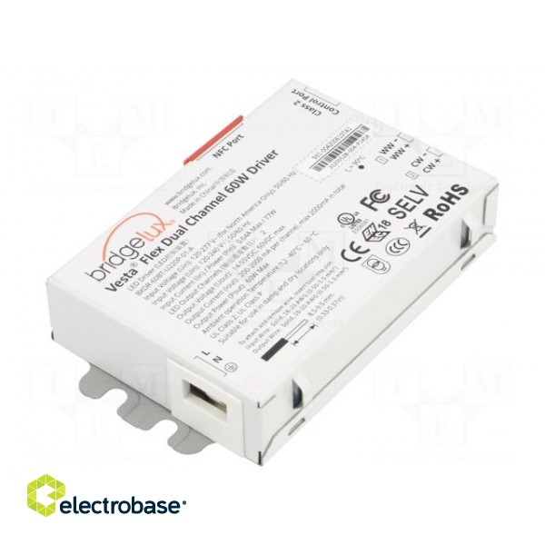 Power supply: switched-mode | LED | 60W | 14÷57VDC | 0÷2000mA image 1