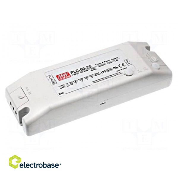 Power supply: switching | LED | 60W | 24VDC | 2.5A | 90÷264VAC | IP20