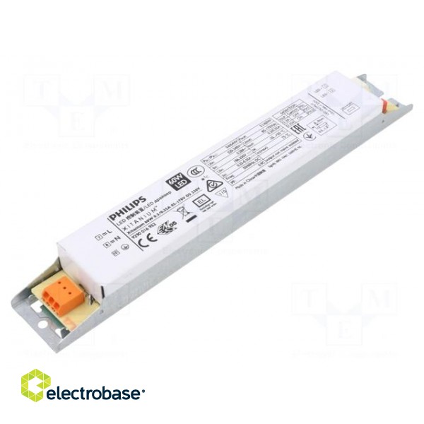 Power supply: switched-mode | LED | 60W | 85÷170VDC | 300÷350mA | IP20 фото 1