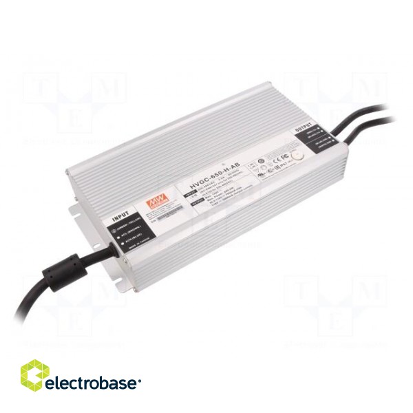Power supply: switched-mode | LED | 650W | 46.4÷116VDC | 2800÷7000mA