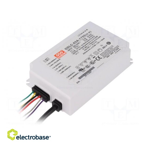 Power supply: switched-mode | LED | 65W | 27÷36VDC | 1750mA | IP67 | 430g