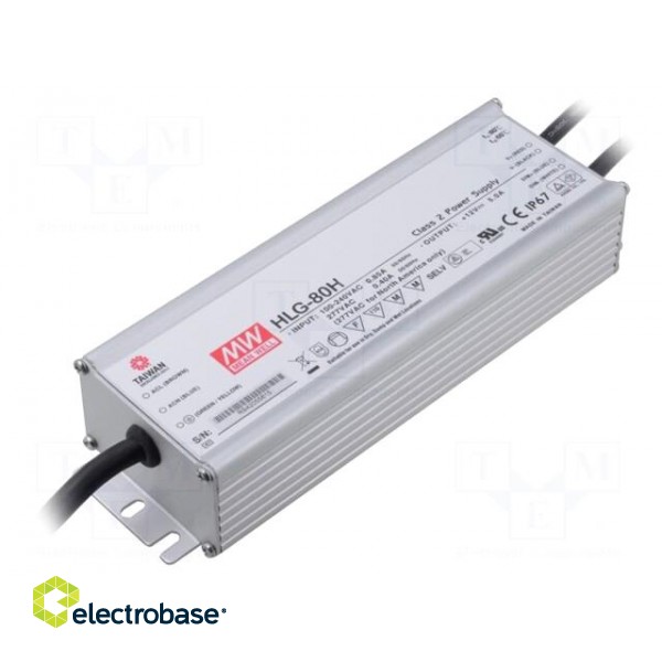 Power supply: switched-mode | LED | 81.6W | 24VDC | 3.4A | 90÷305VAC