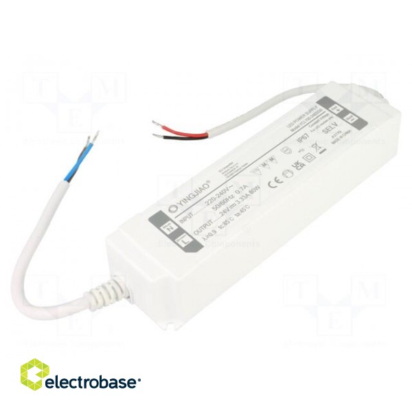 Power supply: switched-mode | LED | 80W | 24VDC | 3.33A | 220÷240VAC