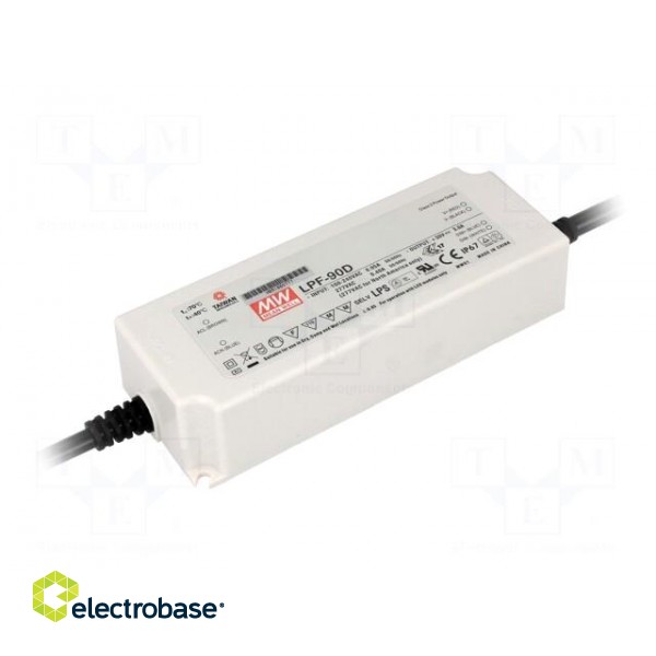 Power supply: switched-mode | LED | 90.24W | 48VDC | 1.88A | 90÷305VAC