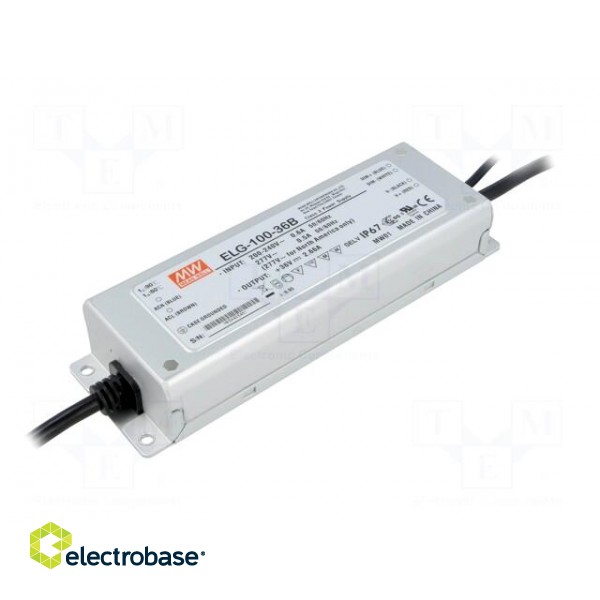 Power supply: switched-mode | LED | 95.76W | 36VDC | 2.66A | 180÷295VAC