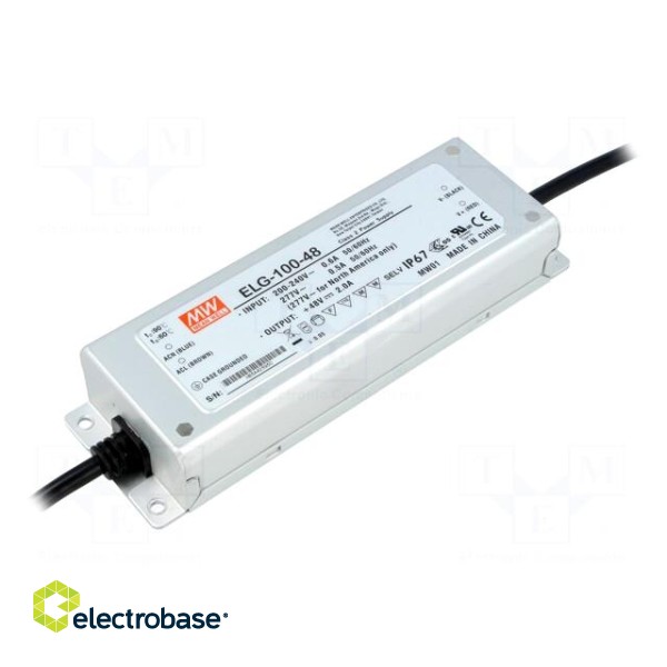 Power supply: switched-mode | LED | 96W | 48VDC | 2A | 180÷295VAC | IP67