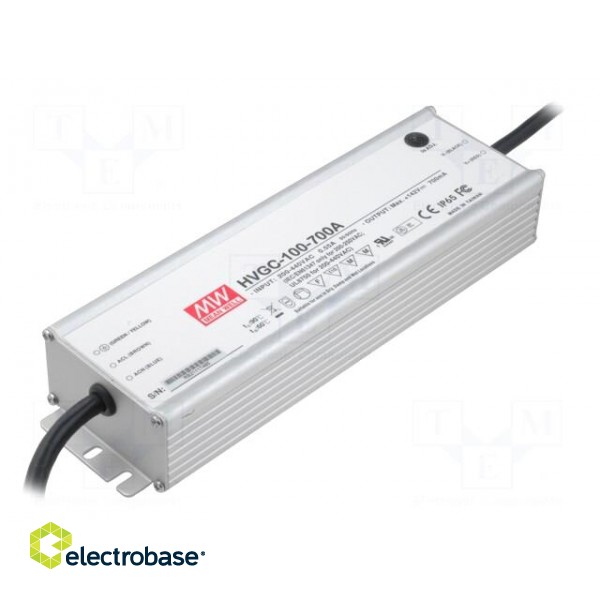 Power supply: switched-mode | LED | 99.4W | 15÷142VDC | 420÷700mA