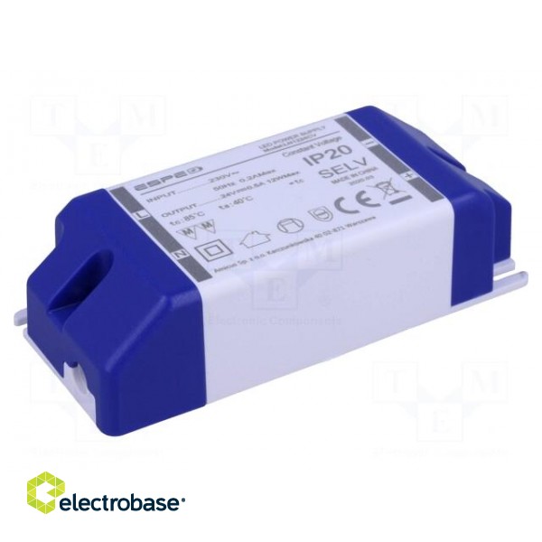 Power supply: switched-mode | LED | 12W | 24VDC | 500mA | 220÷240VAC