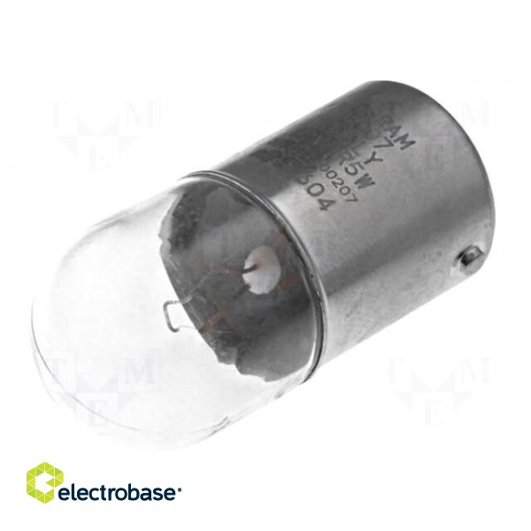 Filament lamp: miniature | BA15S | 12VDC | Bulb: cylindrical | 5W