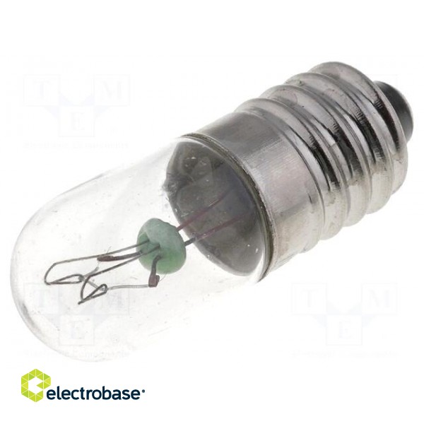 Filament lamp: miniature | E10 | 12VDC | 100mA | Bulb: cylindrical