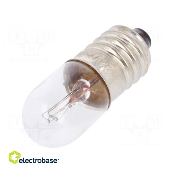 Filament lamp: miniature | E10 | 24VDC | 50mA | Bulb: cylindrical | 1.2W