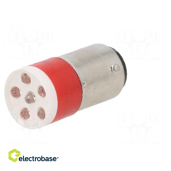 Indicator: LED | BA15D | red | plastic | 24÷28VAC | 24÷28VDC | -20÷60°C image 2