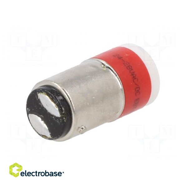 Indicator: LED | BA15D | red | plastic | 24÷28VAC | 24÷28VDC | -20÷60°C image 6