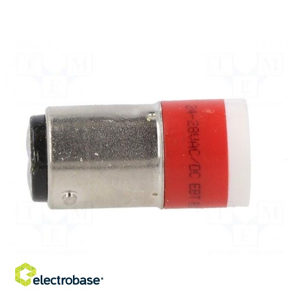 Indicator: LED | BA15D | red | plastic | 24÷28VAC | 24÷28VDC | -20÷60°C image 7