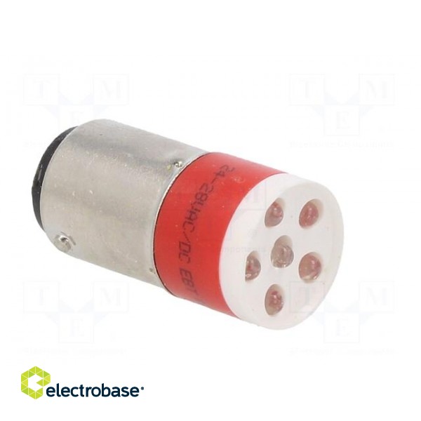 Indicator: LED | BA15D | red | plastic | 24÷28VAC | 24÷28VDC | -20÷60°C image 8