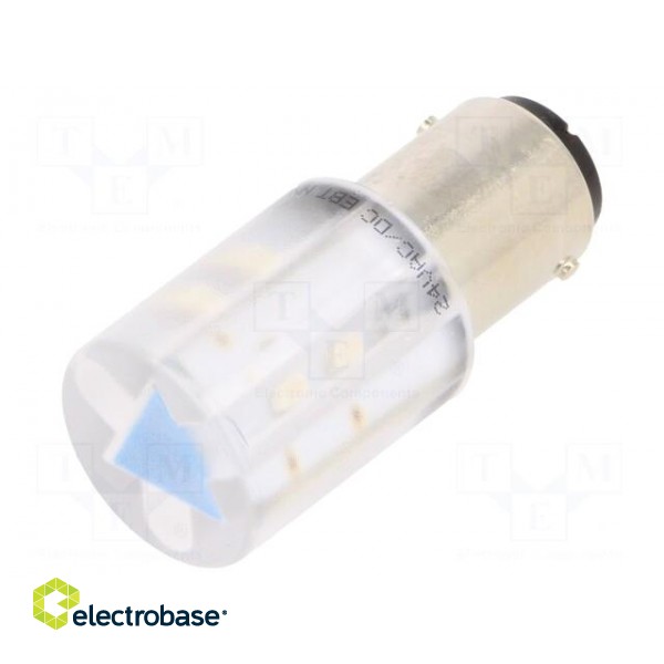 LED lamp | blue | BA15D,T20 | 24VDC | 24VAC | -20÷60°C | Mat: plastic