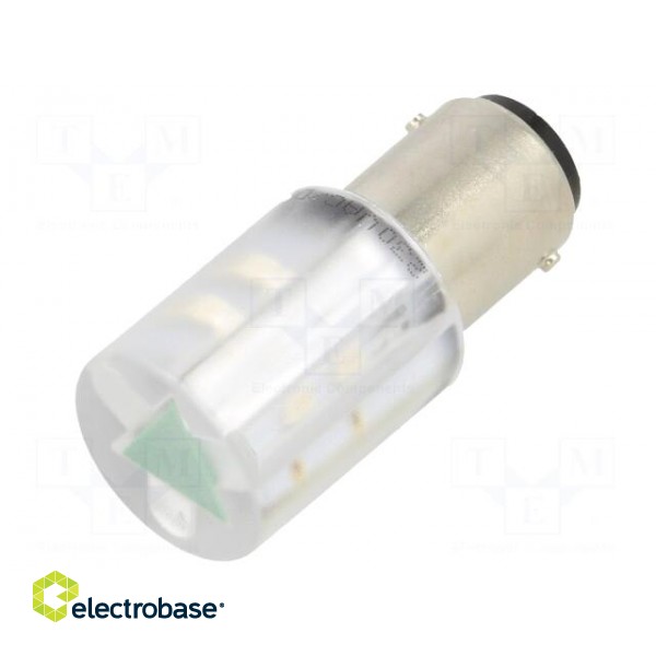Indicator: LED | BA15D,T20 | green | plastic | 230VAC | 230VDC | -20÷60°C
