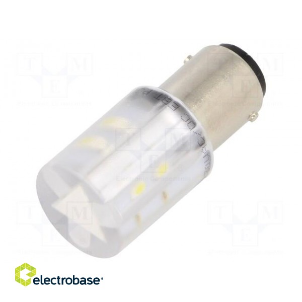 Indicator: LED | BA15D,T20 | white | plastic | 230VAC | 230VDC | -20÷60°C