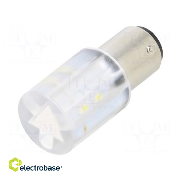 Indicator: LED | BA15D,T20 | white | plastic | 24VAC | 24VDC | -20÷60°C