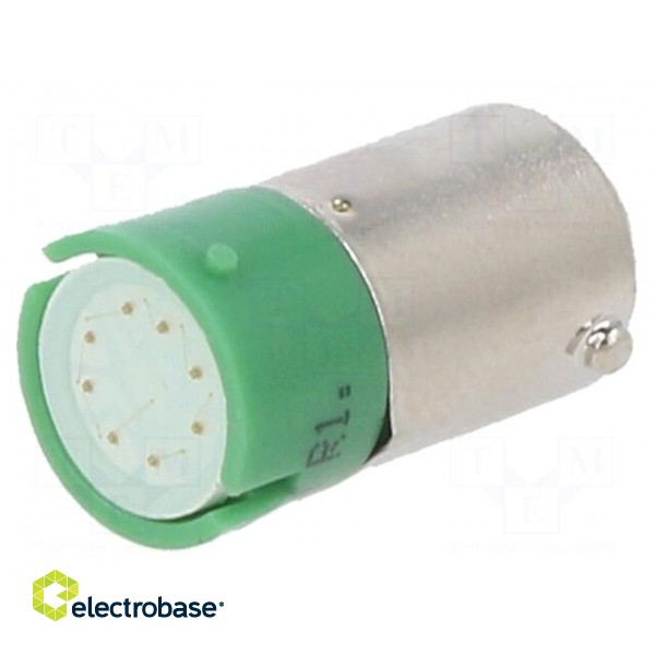 Indicator: LED | BA9S,T10 | green | plastic | 24VDC | -20÷60°C image 1