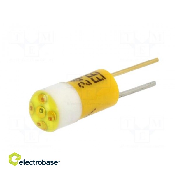 LED lamp | yellow | BI-PIN | 24VDC | -20÷60°C | Mat: plastic | 4.5mm image 2