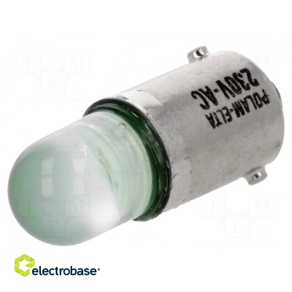 LED lamp | green | BA9S | 230VAC image 1