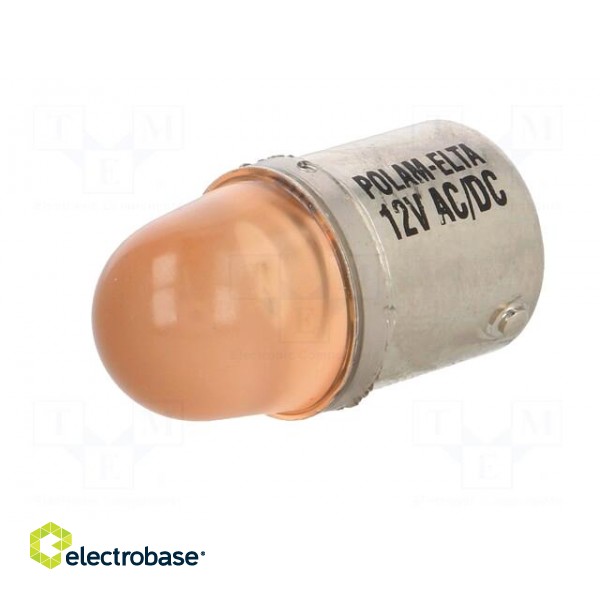 LED lamp | orange | BA15S | 12VDC | 12VAC фото 2