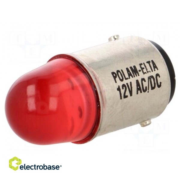 LED lamp | red | BA15D | 12VDC | 12VAC image 1