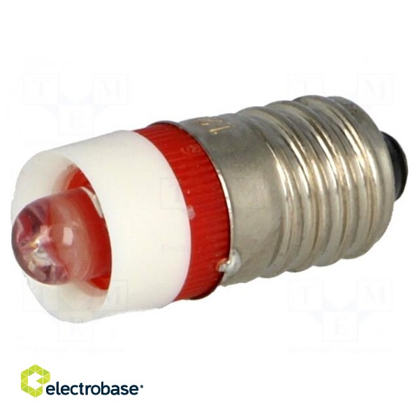 LED lamp | red | E10 | 12VDC | 12VAC paveikslėlis 1