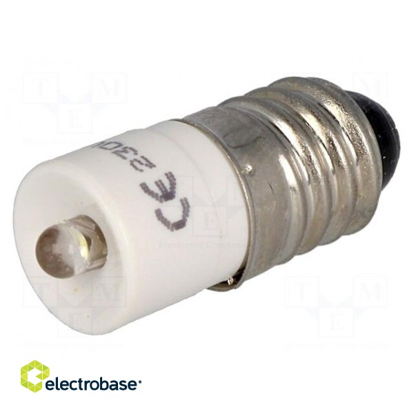 LED lamp | white | E10 | 230VAC | No.of diodes: 1 фото 1