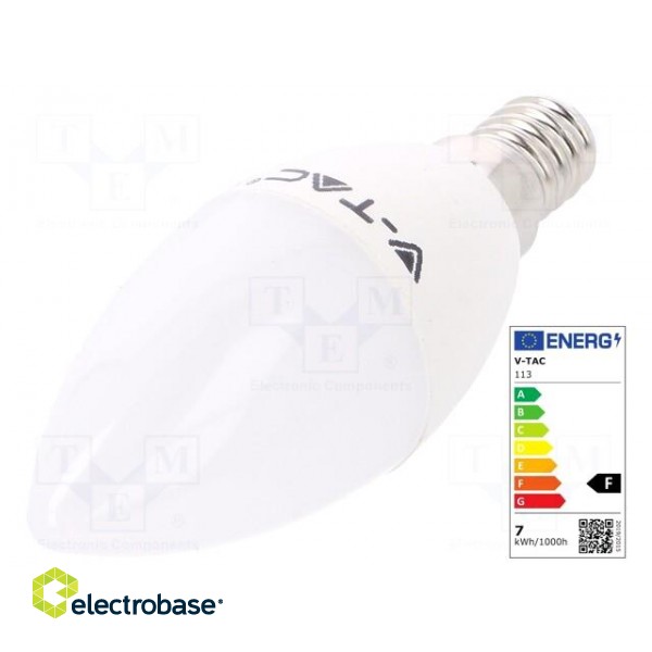 LED lamp | cool white | E14 | 220/240VAC | 600lm | 7W | 200° | 6400K image 1