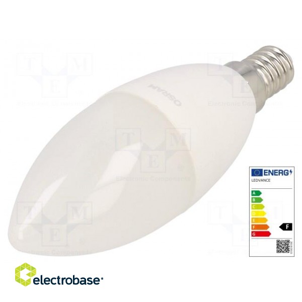 LED lamp | cool white | E14 | 230VAC | 806lm | P: 7W | 6500K | CRImin: 80 paveikslėlis 1