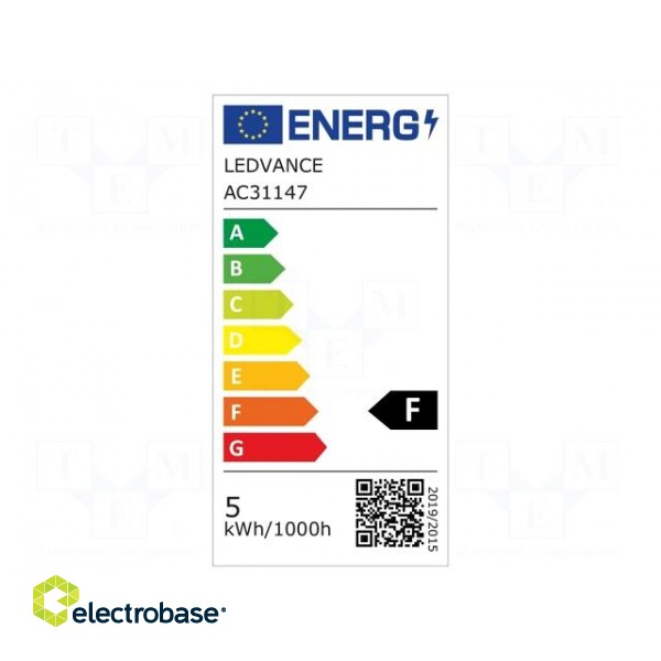 LED lamp | cool white | E27 | 230VAC | 500lm | P: 6W | 6500K | CRImin: 80 image 2