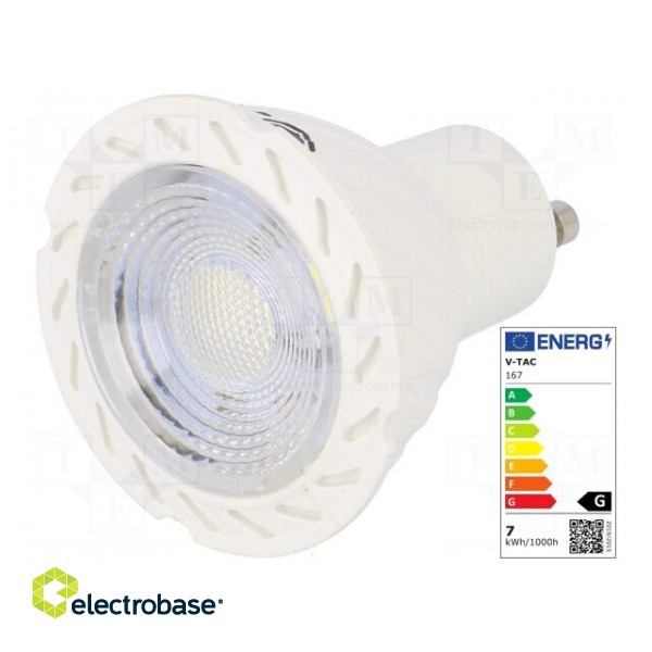 LED lamp | cool white | GU10 | 220/240VAC | 480lm | 7W | 38° | 6400K image 1
