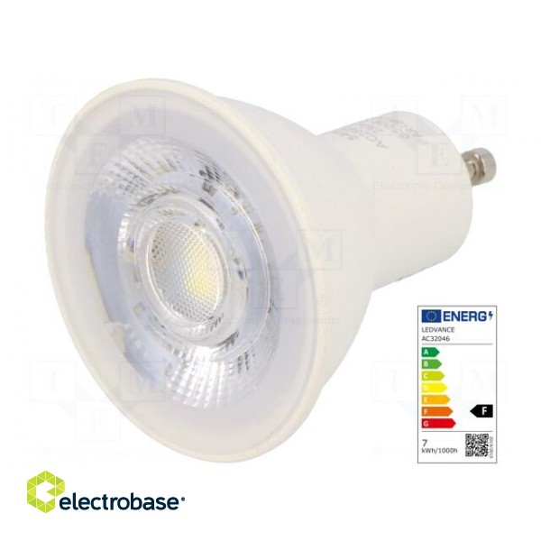 LED lamp | cool white | GU10 | 230VAC | 575lm | P: 6.5W | 6500K | CRImin: 80 paveikslėlis 1