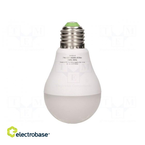 LED lamp | E27 | 230VAC | 825lm | 7W | 360° | 4000K | CRImin: 80 | 10m